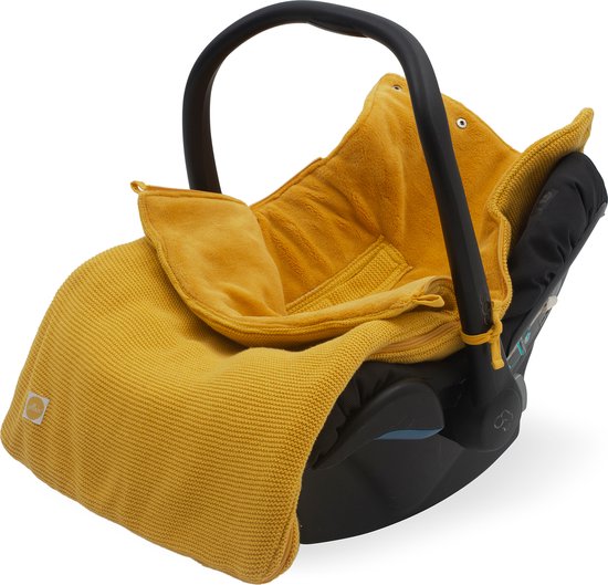 Jollein Voetenzak voor Autostoel & Kinderwagen - Basic Knit - Ocher