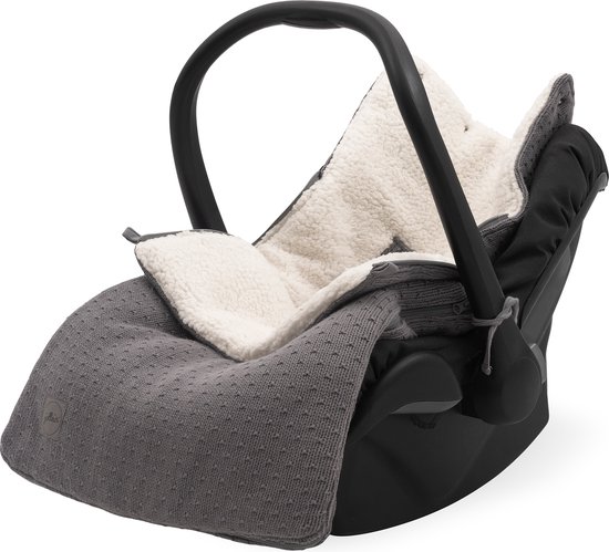 Jollein Voetenzak voor Autostoel & Kinderwagen - Bliss Knit - Storm Grey