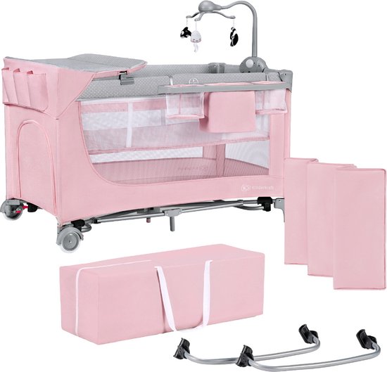 Kinderkraft Campingbed - Leody met accessoires - Roze