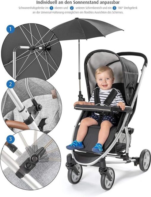 kinderwagen paraplu - Parasol voor kinderwagen, universeel bruikbaar,