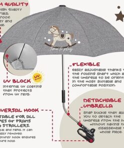 kinderwagen paraplu - Parasol voor kinderwagen, universeel bruikbaar,