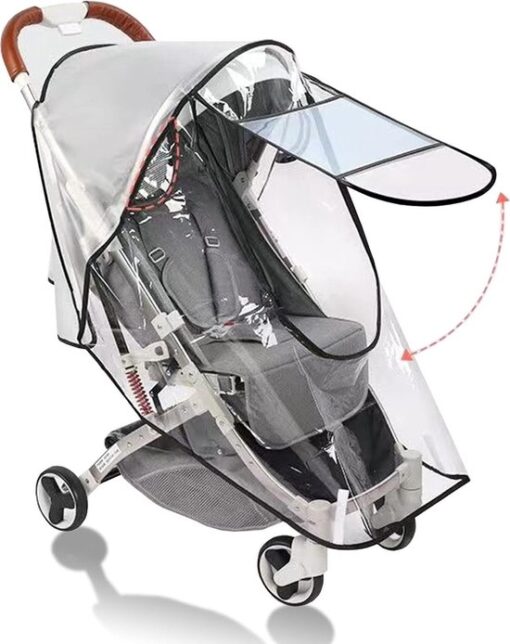 Kinderwagen, regenbescherming, kunststof windwagenafdekkingen voor baby's, winter, paraplu, kinderwagen, auto, peuteraccessoires, universeel, reisbenodigdheden voor kinderen