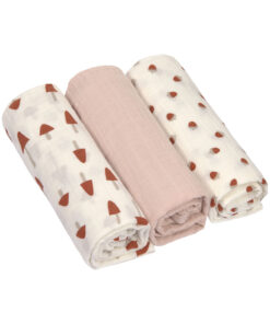 Laessig Little Forest Swaddle Powder Pink 3 Stuks