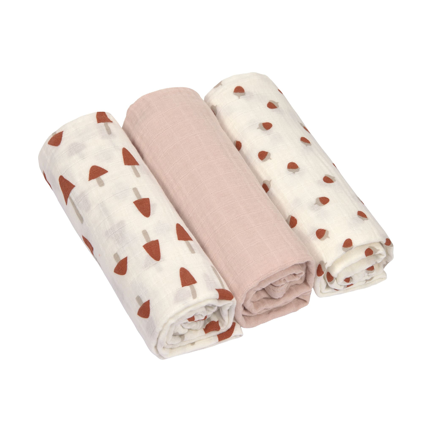 Laessig Little Forest Swaddle Powder Pink 3 Stuks