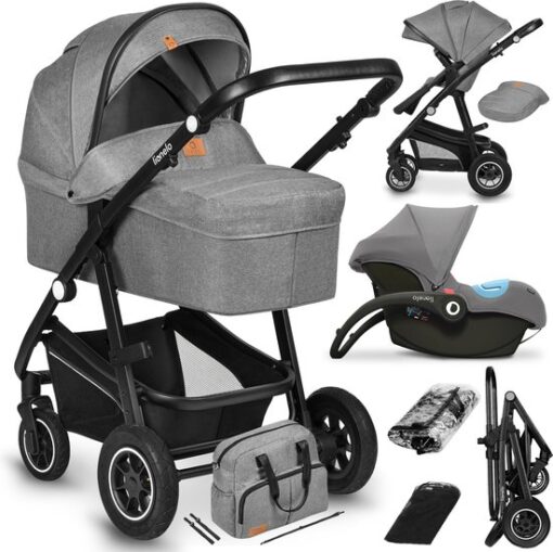 Lionelo Bianka - Kinderwagen 3 in 1 - incl. autostoel - 0-22kg - XXL - Buggy 3in1