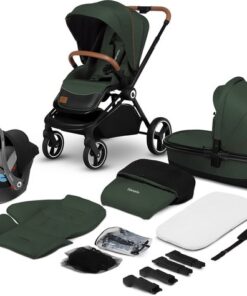 Lionelo Mika 3in1 - Kinderwagen - De stoel kan zowel naar voor als naar achter - Vesrtelbare rugleuning - Waterdichte dak XXL met UPF 50+ filter