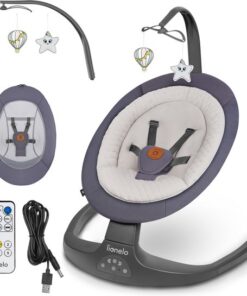 Lionelo Ralf - Babyschommel Premium - 2in1 - 5 automatische schommelsnelheden - 0 tot 9kg