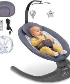 Lionelo Ralf - Babyschommel Premium - 2in1 - 5 automatische schommelsnelheden - 0 tot 9kg