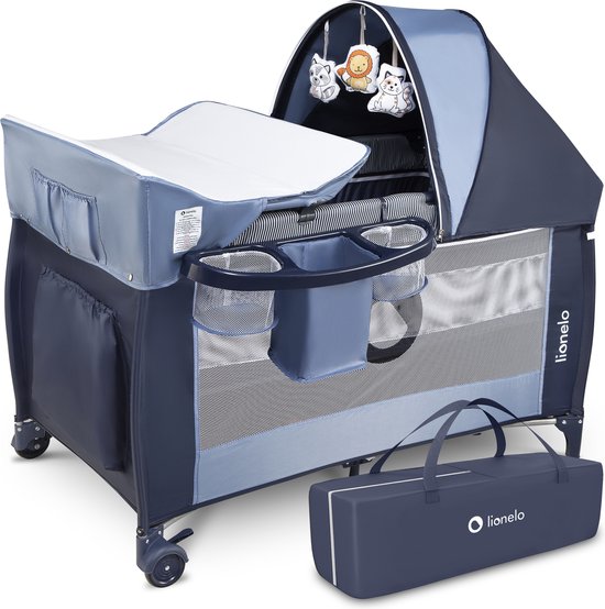 Lionelo Sven Plus - Meegroeibed - Campingbedje - 127x60cm - tot 15kg - SET 2in1 - Co-sleeper