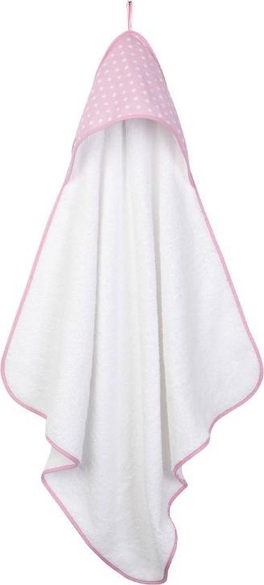 Little Dutch Badcape - Badstof - 75 x 75 cm - Roze/Wit Sterren