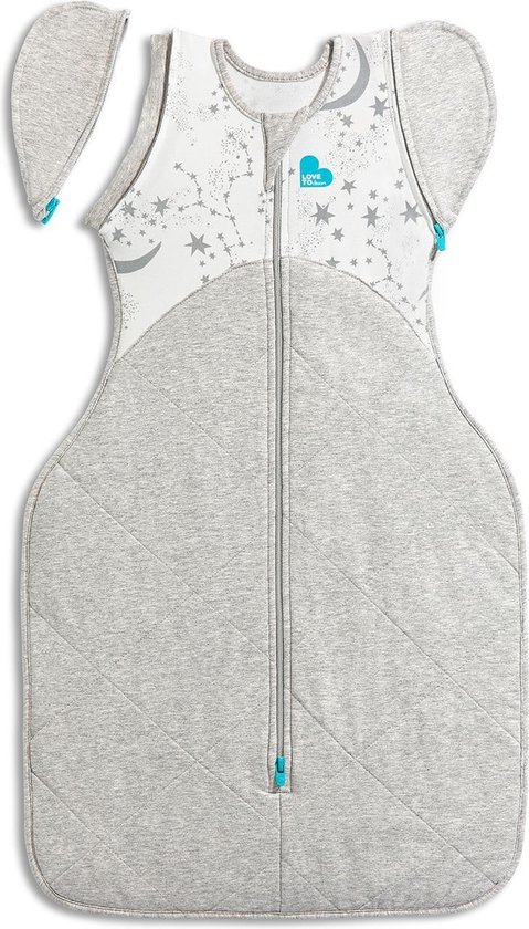 Love to Dream™ Babyslaapzak Swaddle Up™ - Inbakeren afbouwen - Baby 6-9 maanden - 8.5-11 kg - Winter - Grijs Wit