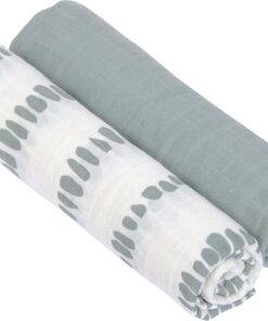 Lässig Hydrofiele luier swaddle doek 2 stuks XL 120 x 120 cm - Strokes Silver grey