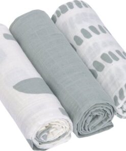 Lässig Hydrofiele luier swaddle doek 3 stuks 85 x 85 cm - Strokes, silver grey