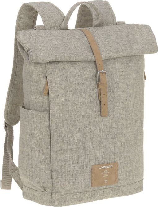 LÄSSIG Luiertas Rolltop Backpack rugzak incl verschoningsmatje choco mélange Limited Edition