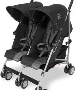 Maclaren Triumph Duo Buggy - Tweeling Buggy - Lichtgewicht dubbele buggy - Zwart