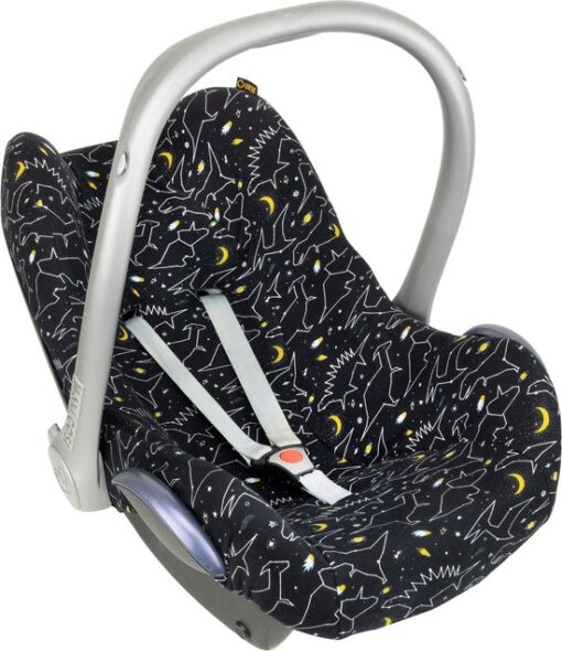 Maxi Cosi hoes Pebble Cabriofix Citi - Autostoelhoes Groep 0 - Zacht Katoen - Met Waterdichte Voering ter Bescherming van je Autostoel - Perfecte Pasvorm - Combineer met de Bijpassende Ukje Zonnekap Voetenzak en Gordelbeschermer - Dino