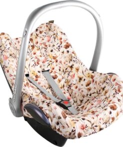 Maxi Cosi hoes Pebble Cabriofix Citi - Autostoelhoes Groep 0 - Zacht Katoen - Met Waterdichte Voering ter Bescherming van je Autostoel - Perfecte Pasvorm - Combineer met de Bijpassende Ukje Zonnekap Voetenzak en Gordelbeschermer - Wilde Bloemen