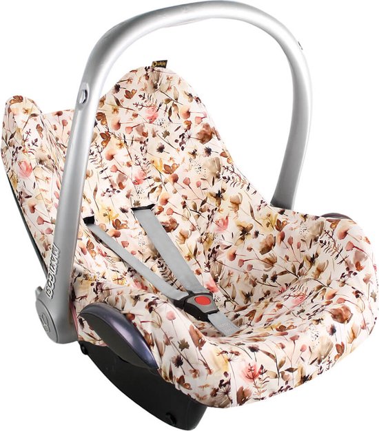 Maxi Cosi hoes Pebble Cabriofix Citi - Autostoelhoes Groep 0 - Zacht Katoen - Met Waterdichte Voering ter Bescherming van je Autostoel - Perfecte Pasvorm - Combineer met de Bijpassende Ukje Zonnekap Voetenzak en Gordelbeschermer - Wilde Bloemen