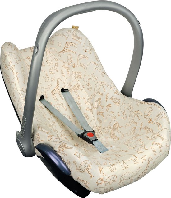 Maxi Cosi hoes Pebble Cabriofix Citi - Autostoelhoes Groep 0 - Zacht Katoen - Met Waterdichte Voering ter Bescherming van je Autostoel - Perfecte Pasvorm - Combineer met de Bijpassende Ukje Zonnekap Voetenzak en Gordelbeschermer - Safari