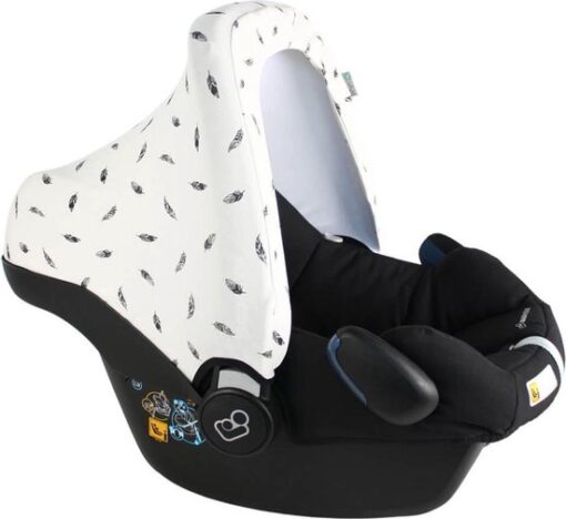 Maxi Cosi Zonnekap Cabriofix Pebble - UV 50+ - Wit Veertjes