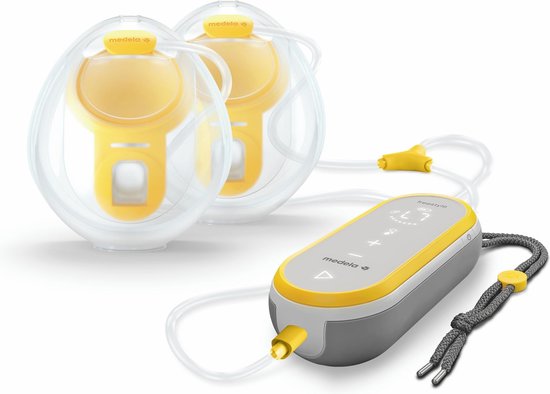 Medela Freestyle Hands-Free borstkolf – Dubbele elektrische handsfree borstkolf – Draagbaar - Transparant/Geel – Inclusief oplaadbare accu