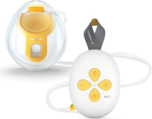 Medela Solo Hands-Free borstkolf – Enkele elektrische handsfree borstkolf – Draagbaar - Transparant/Geel – Inclusief oplaadbare accu