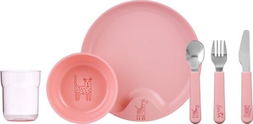 Mepal Mio kinderservies set – 6-delig – Kraamcadeau – Kinderservies – Deep pink