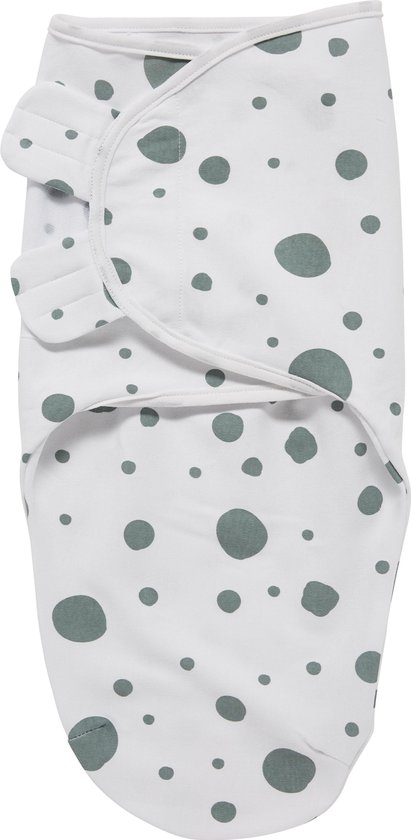 Meyco Baby Dots swaddlemeyco inbakerdoek - stone green - 0-3 maanden