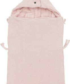 Meyco Baby Mini Knots teddy voetenzak - soft pink - 40x82cm