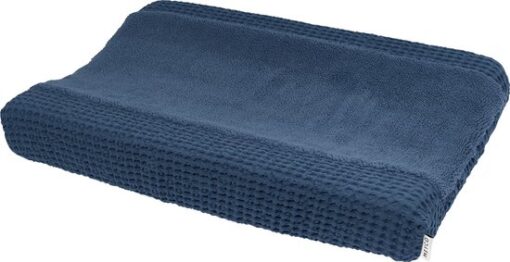 Meyco Baby Wafel Teddy aankleedkussenhoes - indigo - 50x70cm