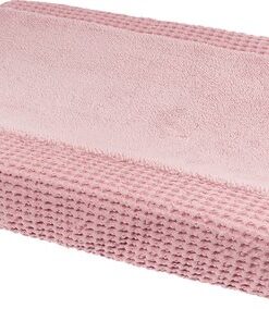 Meyco Baby Wafel Teddy aankleedkussenhoes - old pink - 50x70cm