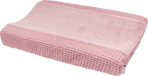 Meyco Baby Wafel Teddy aankleedkussenhoes - old pink - 50x70cm