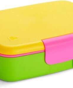 Munchkin Bento Lunch Box - Broodtrommel - Brooddoos voor Kinderen - Inclusief RVS Bestek - Vaatwasserbestendig - Vanaf 18 Maanden - Geel/Groen