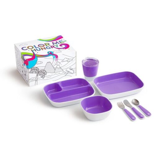 Munchkin Color Me Hungry Kinderservies - 7-delig - Purple