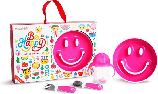 Munchkin Kraamcadeau/Kraampakket - Jongens/Meisjes - Be Happy Geschenkset - Gift Set - Roze