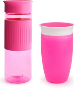 Munchkin Miracle 360° Bekers - Ouder/Kind Set - Antilek - Kleur Roze