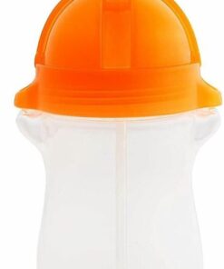 Munchkin Tip & Sip Antilek Rietjesbeker - Vaatwasserbestendig - Vanaf 12 maanden - 296ml – Oranje- drinkbeker met rietje