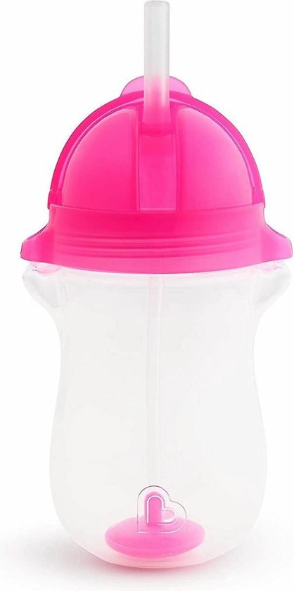 Munchkin Tip & Sip Antilek Rietjesbeker - Vaatwasserbestendig - Vanaf 12 maanden - 296ml - Roze