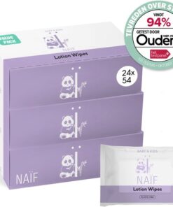 Naïf - Plasticvrije Lotion Billendoekjes - 1296 doekjes (24 stuks x 54 doekjes)