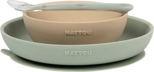 Nattou Serviesset voor Kinderen 3 - Silicone - cm - Beige