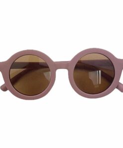 NIEUW - Kinderzonnebril - model 2023 - rond model - UV400 protectie - Dark Pink - Oud Roze - Bruine lens - 2 tot 6 jaar - Kinderen - Baby en Peuter - sunglasses - nieuwste kleuren 2023