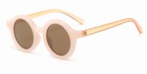 NIEUW - unieke Kinderzonnebril - model 2024 - rond model - UV400 protectie - Licht Roze - Bruine lens - 2 tot 6 jaar - Meisje - Kinderen - Baby en Peuter - sunglasses - nieuwste kleuren 2024