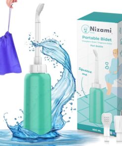 Nizami Mobiele Bidet - Peri Bottle - Vaginale Douche - 500ML - Groen - Incl. Reiszakje & 2 Sproeikoppen