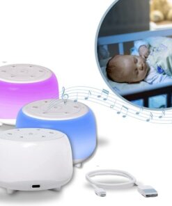 Numbina - White Noise Machine - Witte Ruis Apparaat - Baby - Volwassenen - Draadloos - Nachtlamp - 7 Kleuren - 34 Rustgevende Geluiden - Slaaphulp