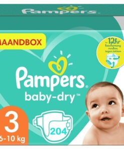 Pampers - Baby Dry - Maat 3 - Maandbox - 204 stuks - 6/10KG