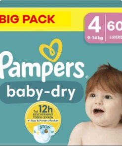 Pampers - Baby Dry - Maat 4 - Big Pack - 60 stuks - 9/14 KG