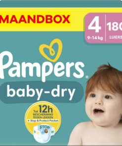 Pampers - Baby Dry - Maat 4 - Maandbox - 180 stuks - 9/14 KG