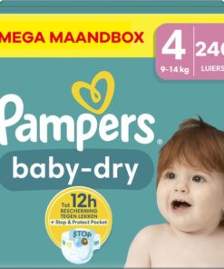 Pampers - Baby Dry - Maat 4 - Mega Maandbox - 240 stuks - 9/14 KG