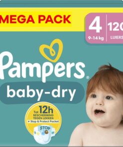 Pampers - Baby Dry - Maat 4 - Mega Pack - 120 stuks - 9/14 KG