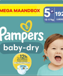 Pampers - Baby Dry - Maat 5+ - Mega Maandbox - 192 stuks - 12/17 KG